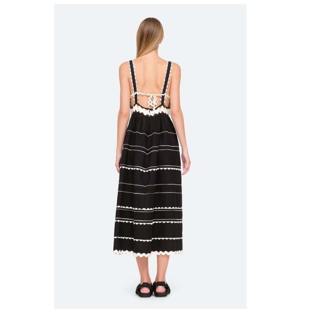 Sea New York  Black Ryleigh Ric Rac Sleeveless Dress Size 6 - Picture 6 of 13